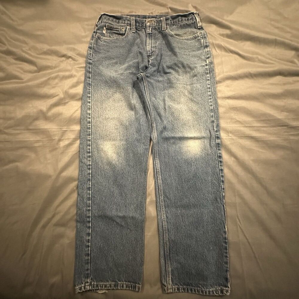 Carhartt Jeans mens 36x32 Relaxed Fit B460 DVB Blue Denim Workwear Canvas